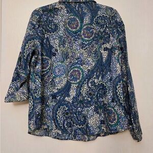 Blue Paisley Print Blouse